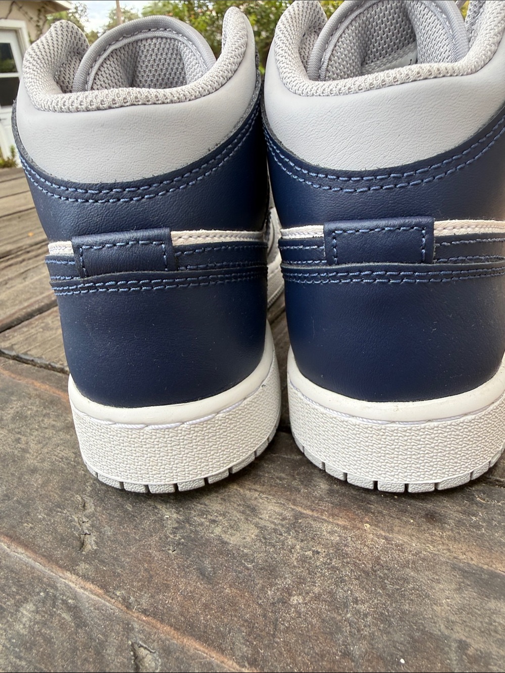 Nike Kids Navy, Light Gray & White High-Top Sneakers - Picture 5 of 5